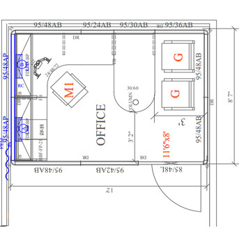 Modular Walls System - Office Design Space 2 - 2D layout 