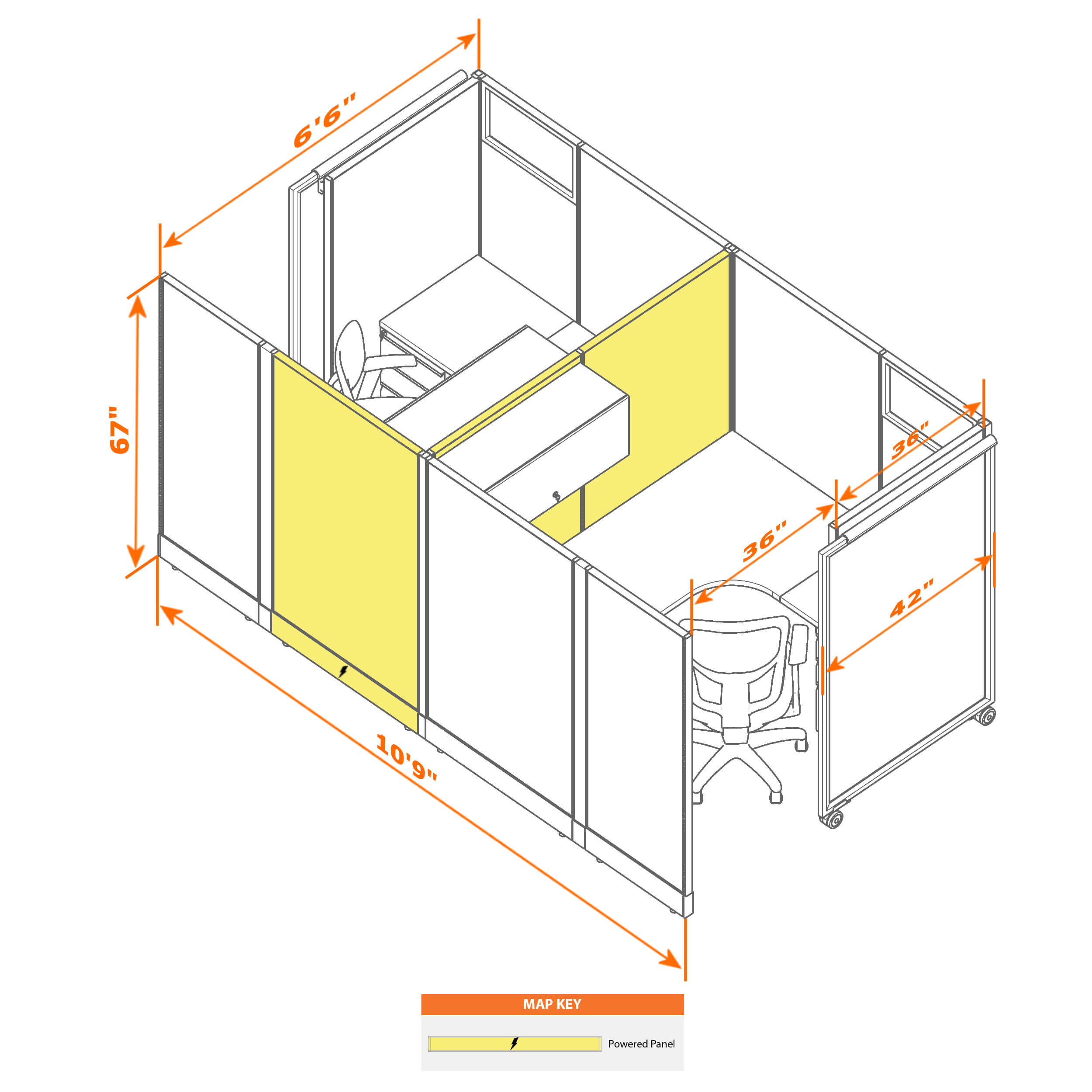 Cubicle with door 56 2c