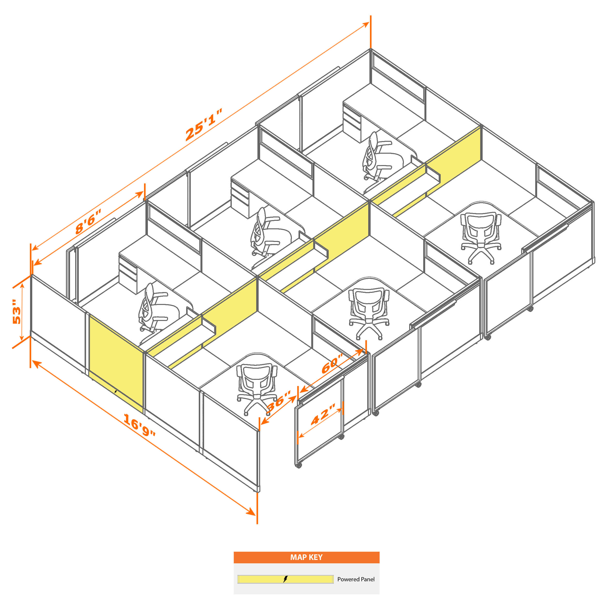 Cubicle with door 88 6c