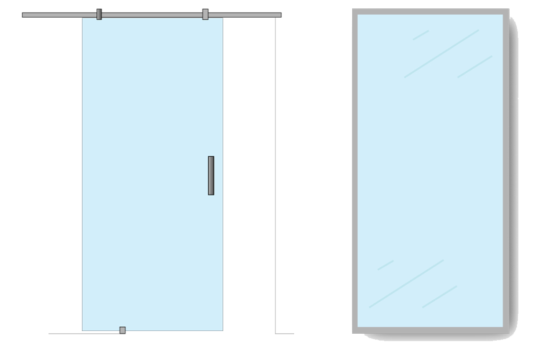 Glass wall offices T TYPICAL 2 parts