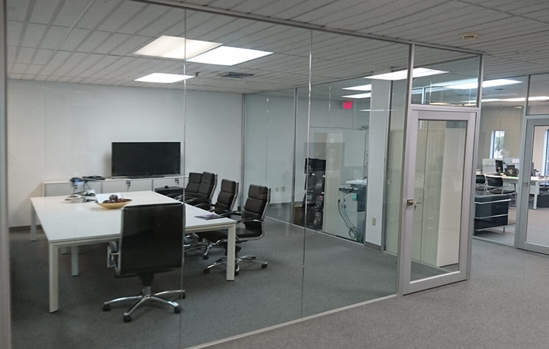 Glass wall systems conference room glass wall