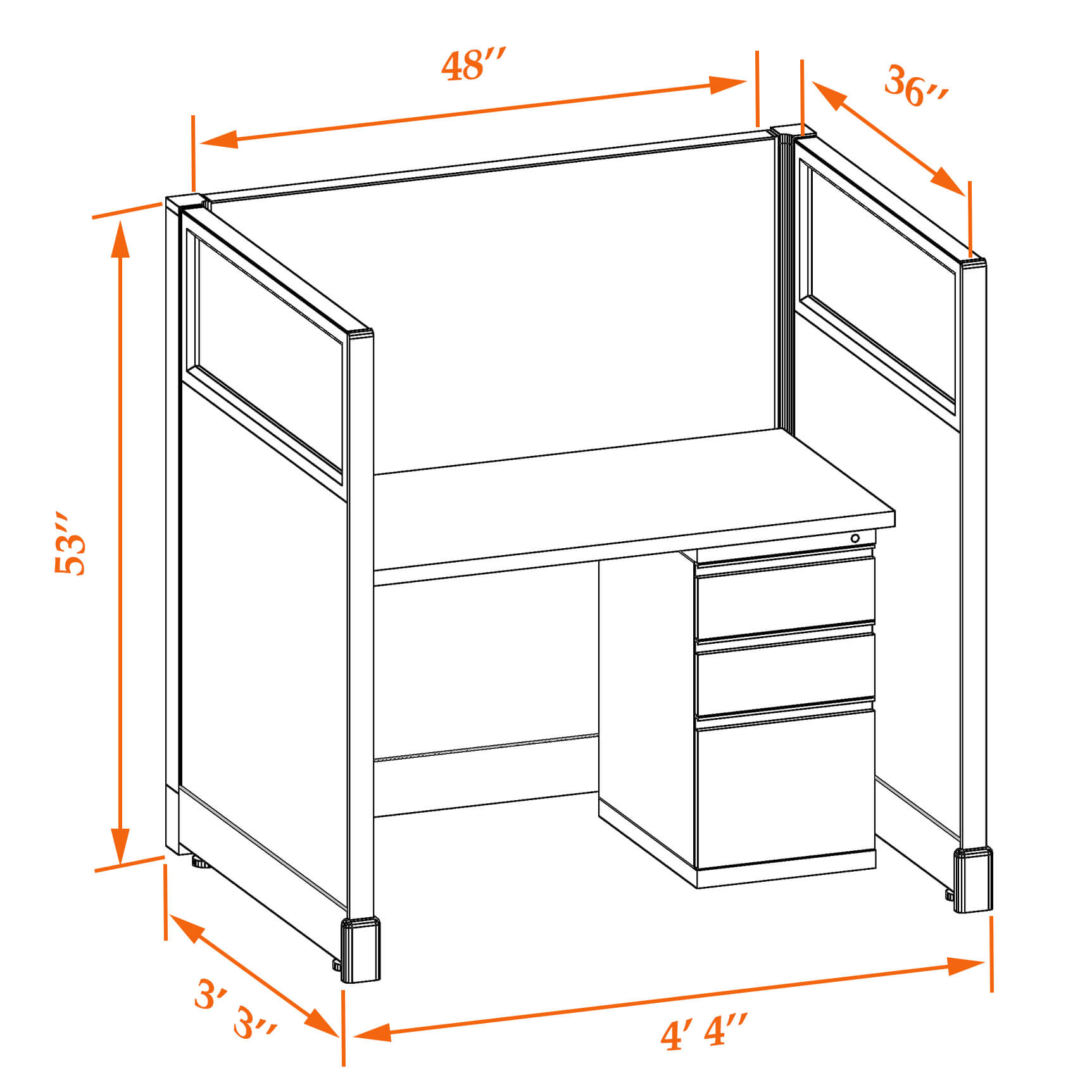 Hot desk CUB 1 53 34 G WHT WH PSO