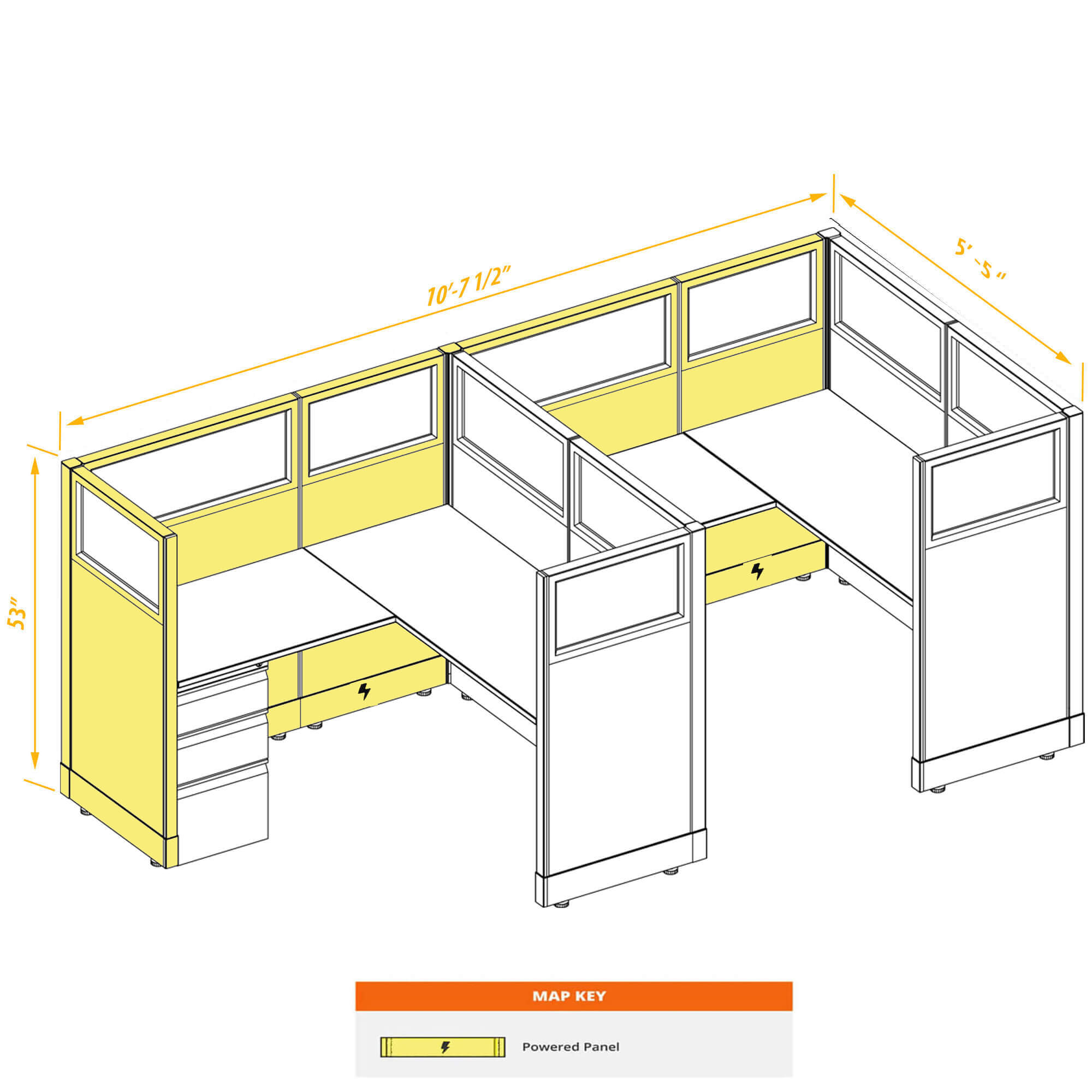 Office workstations CUB 2 53 55 G A P PSO