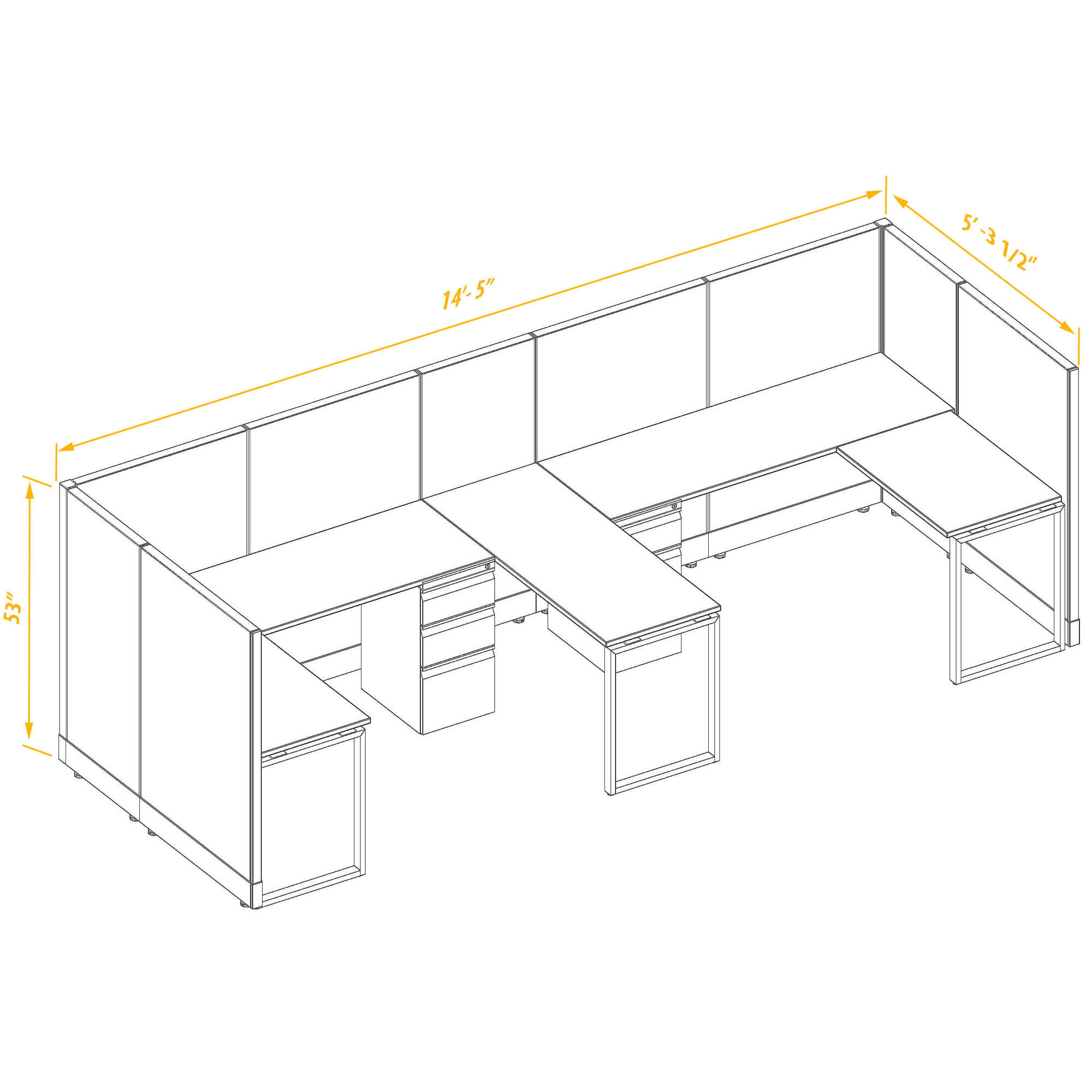 Office workstations CUB 2 53 56 BP PSO