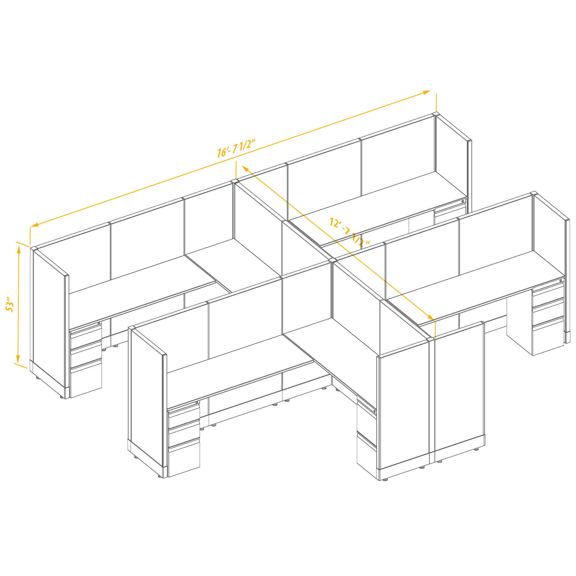 Office workstations CUB 4 53 68 PSO