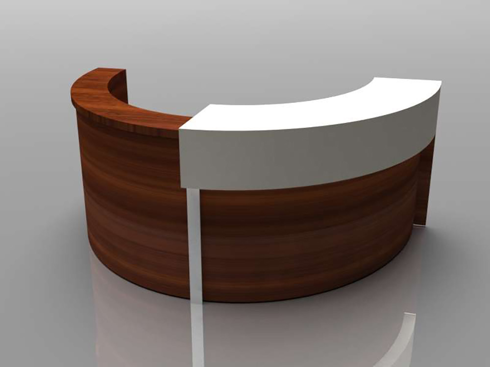 Round reception desk CUB SPH C05 LOG brwon cherry