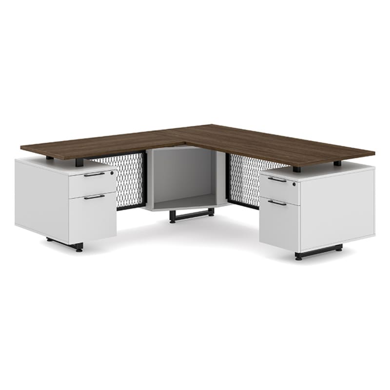 L shape office desk modern walnut top 1 L shape office desk modern walnut top 1