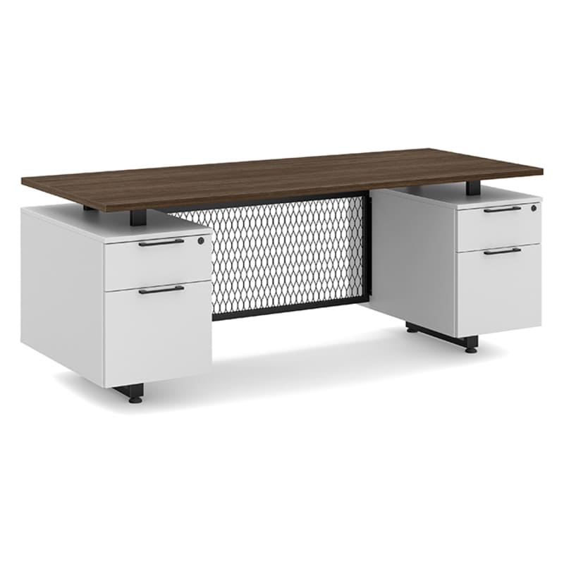 Straight office desk modern walnut top Straight office desk modern walnut top