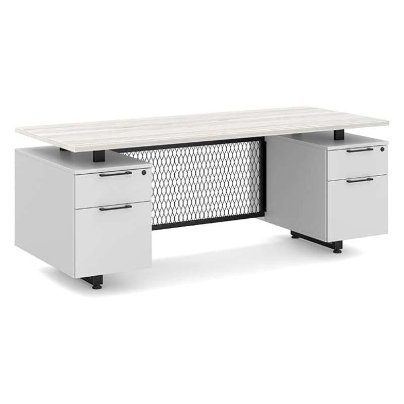 Straight office desk silver birch top Straight office desk silver birch top
