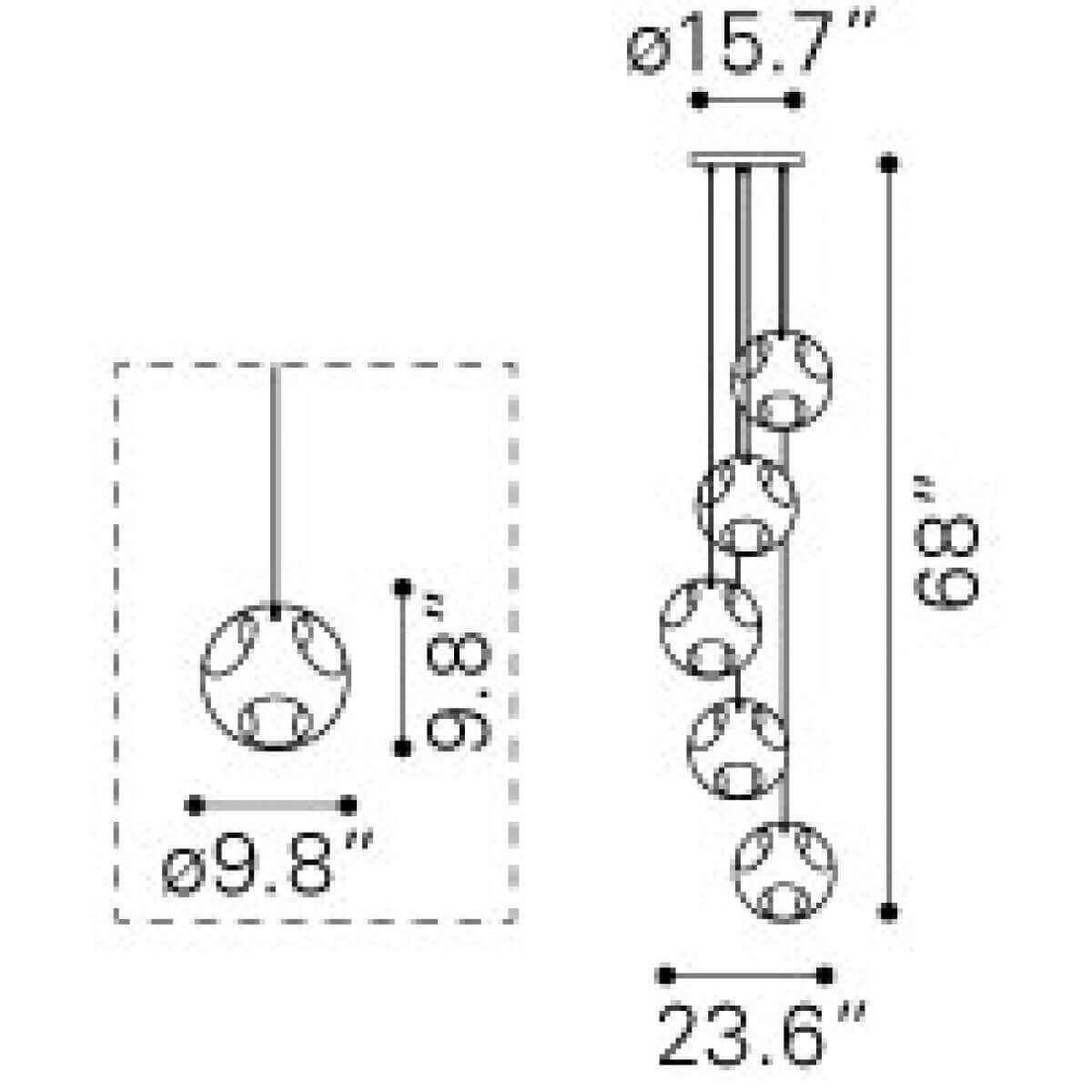 Bedroom lighting dimensions view