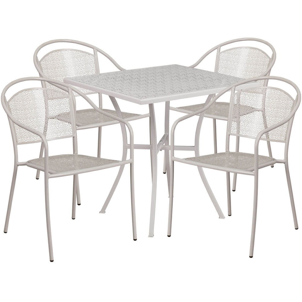 Bistro table set CUB CO 28SQ 03CHR4 SIL GG FLA