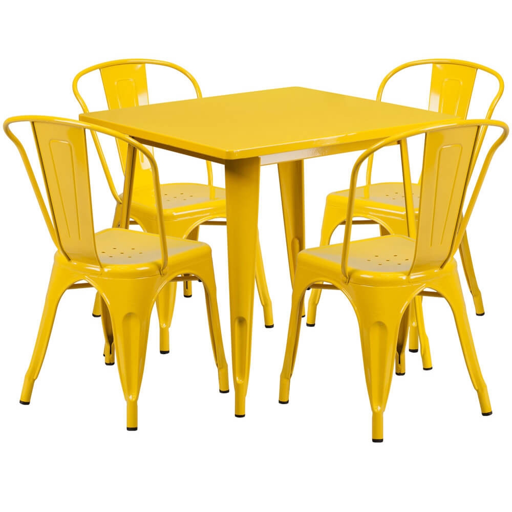 Bistro table set CUB ET CT002 4 30 YL GG FLA