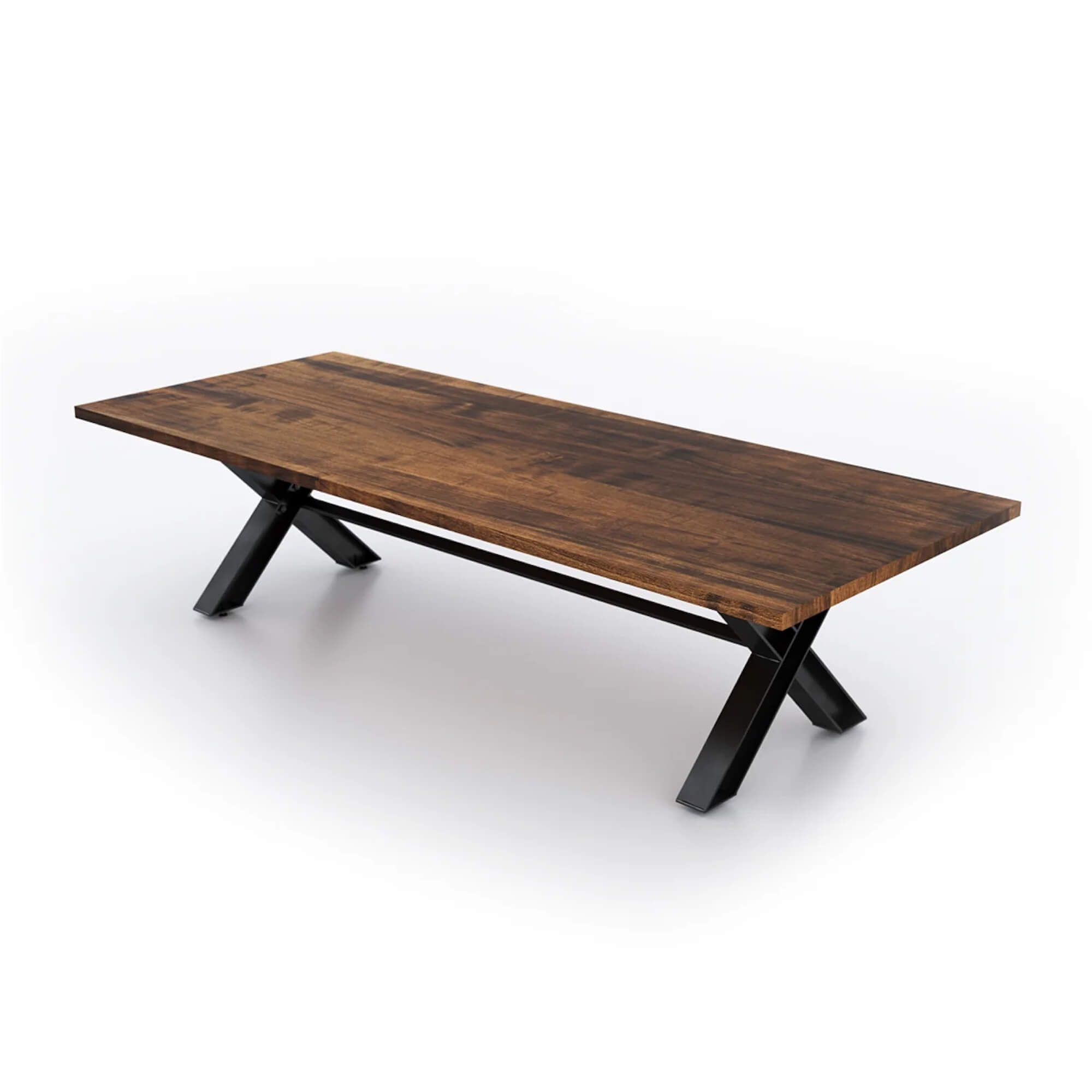 Conference room tables conference room id6 industrial conference table angle view medium walnut 2