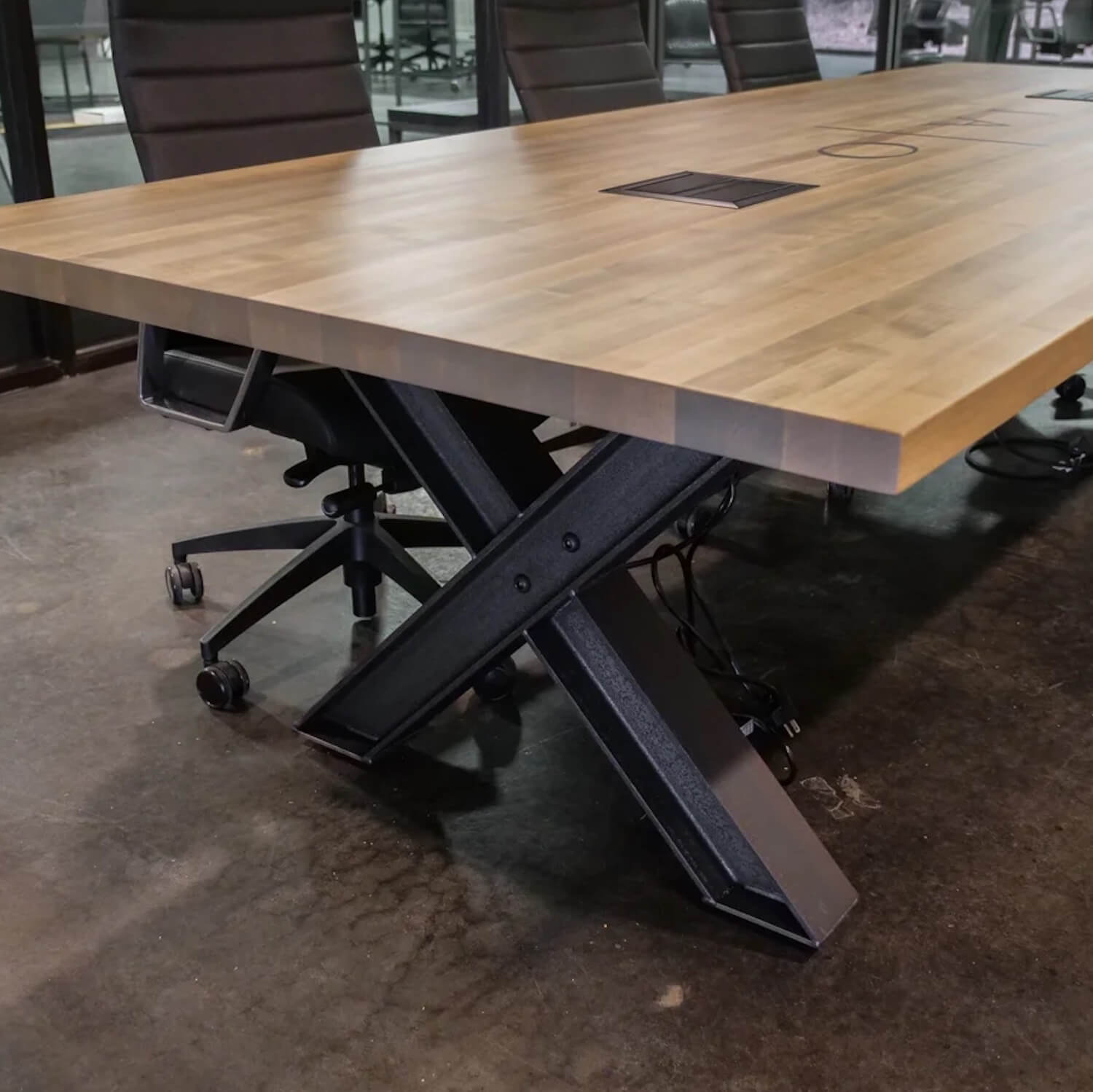 Conference room tables conference room id6 industrial conference table space view 3