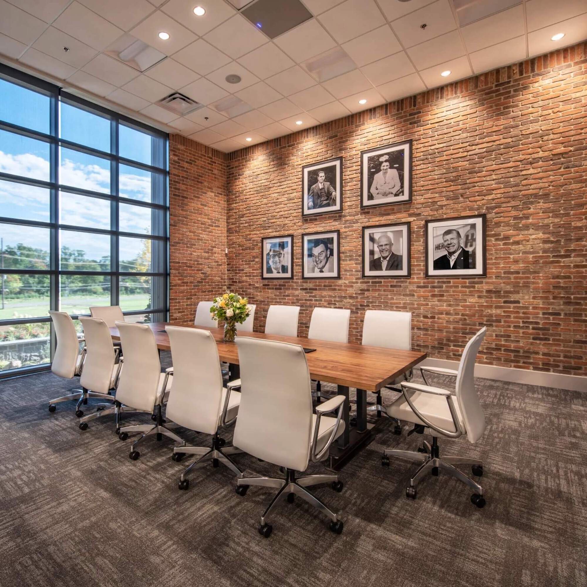 Conference room tables conference table id2 industrial conference table space view medium walnut finishing