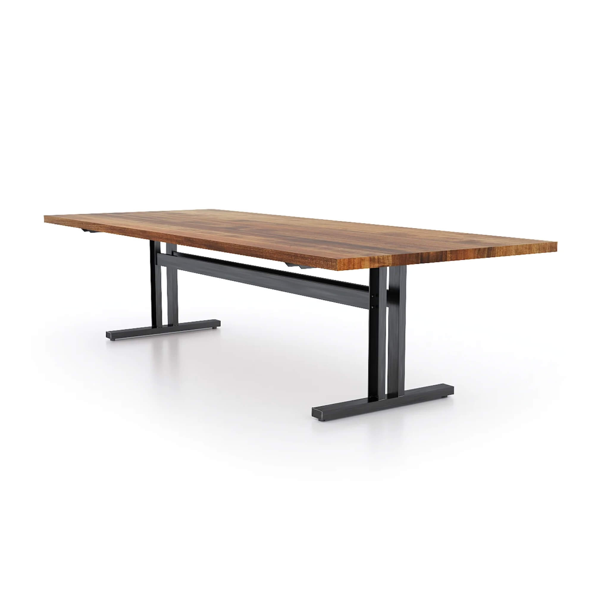 Conference room tables conference table id4 industrial conference table chestnut angle view