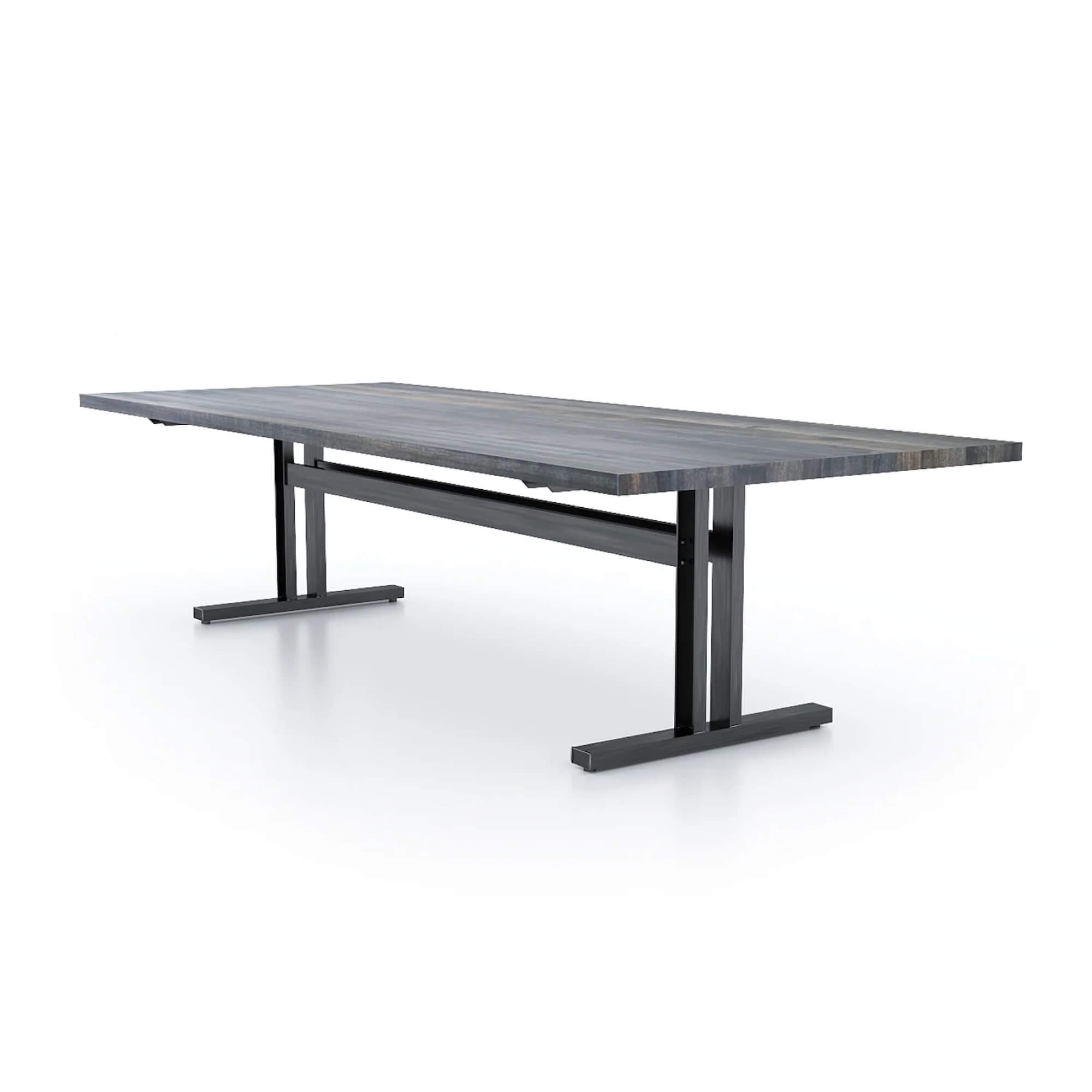 Conference room tables conference table id4 industrial conference table decker grey angle view