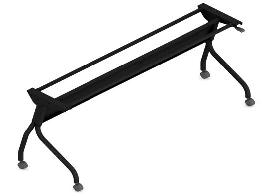 Flip top training table base 71W tungsten black