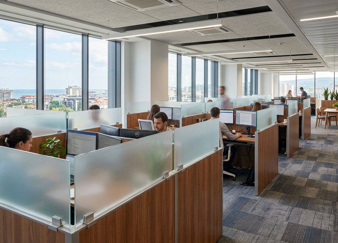 Frosted acrylic cubicle wall extender FA18H