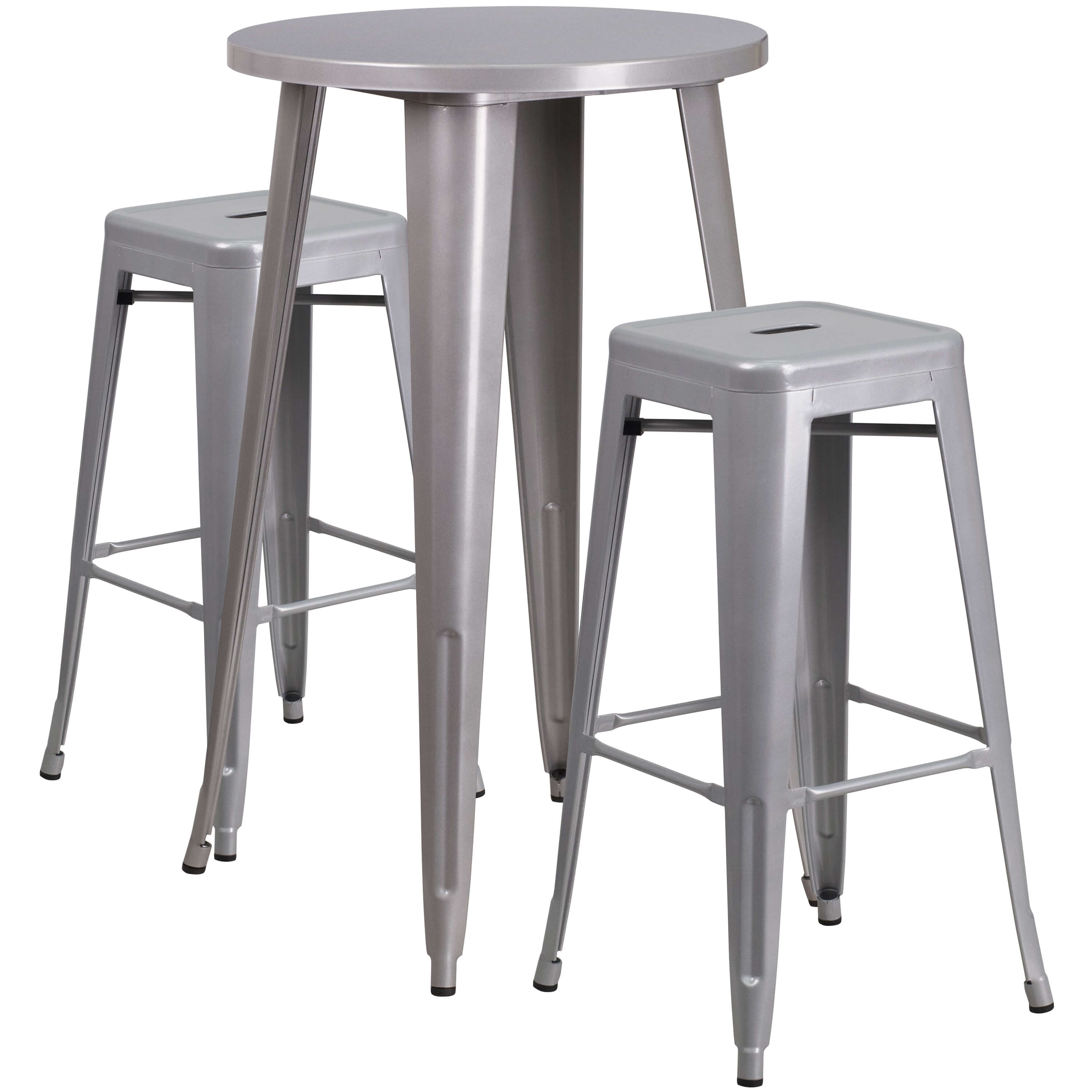 High top table set CUB CH 51080BH 2 30SQST SIL GG FLA