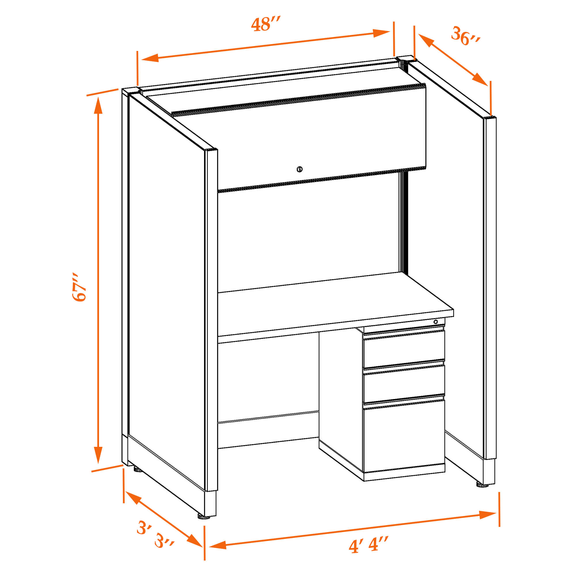 Hot desk CUB 1 67 34 WHT WH PSO