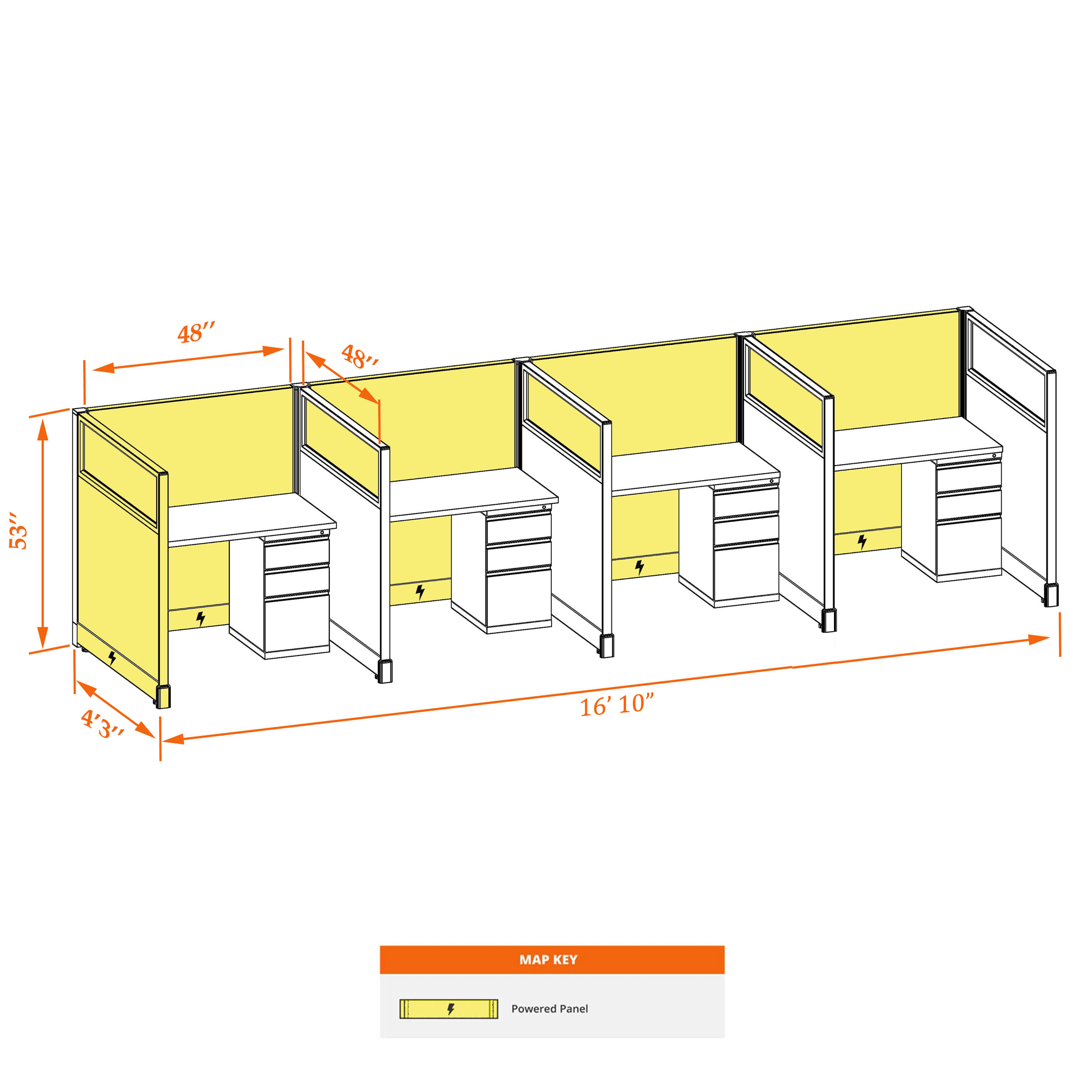 Cubicle workstations 53HGP 44 4PI 1