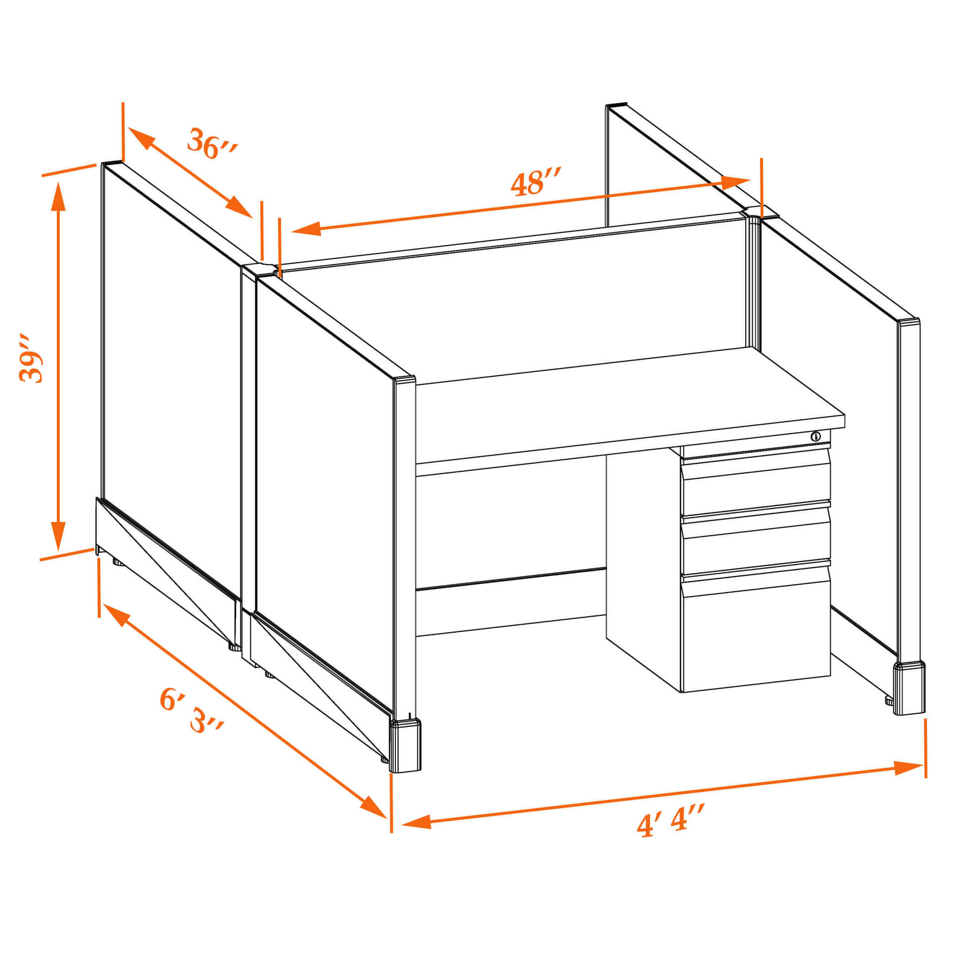 Hot desk CUB 2C 39 34 WHT WH PSO