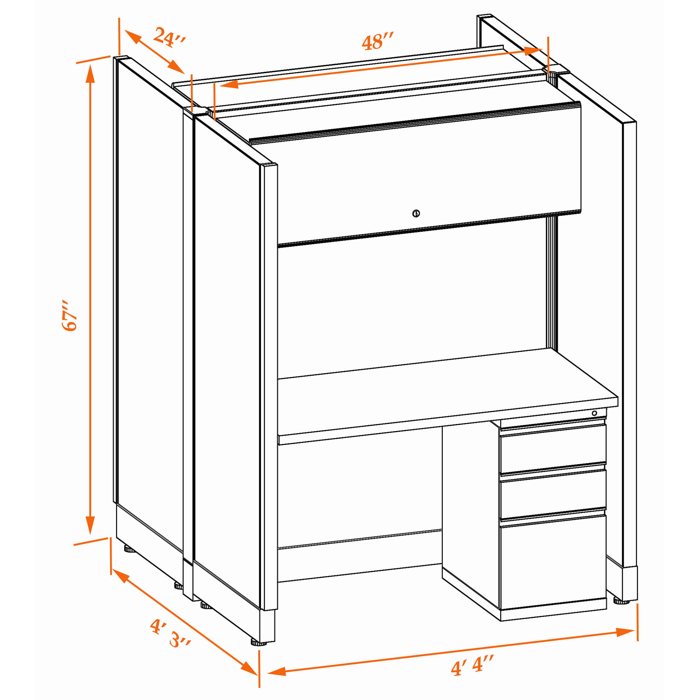 Hot desk CUB 2C 67 24 WHT WH PSO