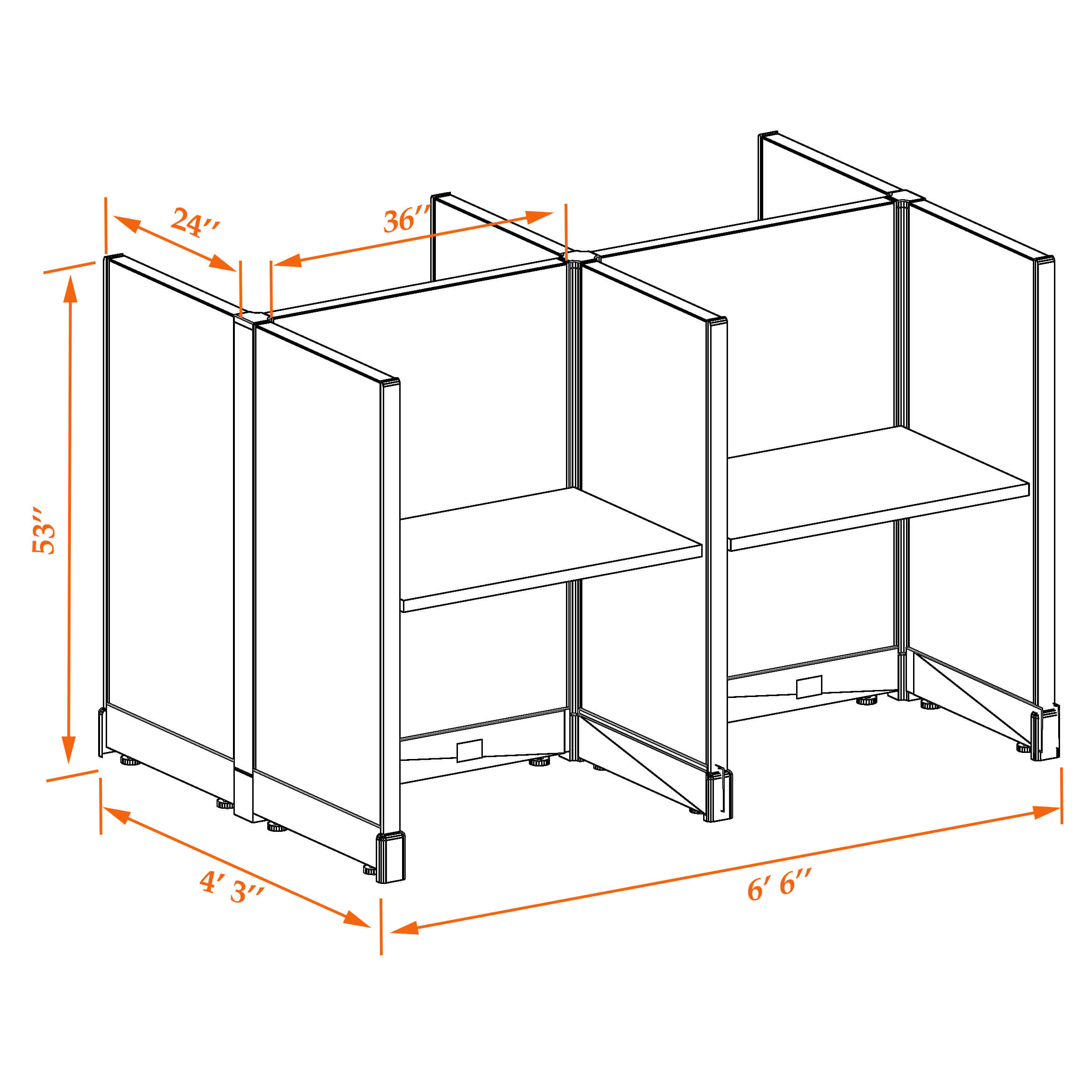 Hot desk CUB 4C 53 23 WHT WH PSO