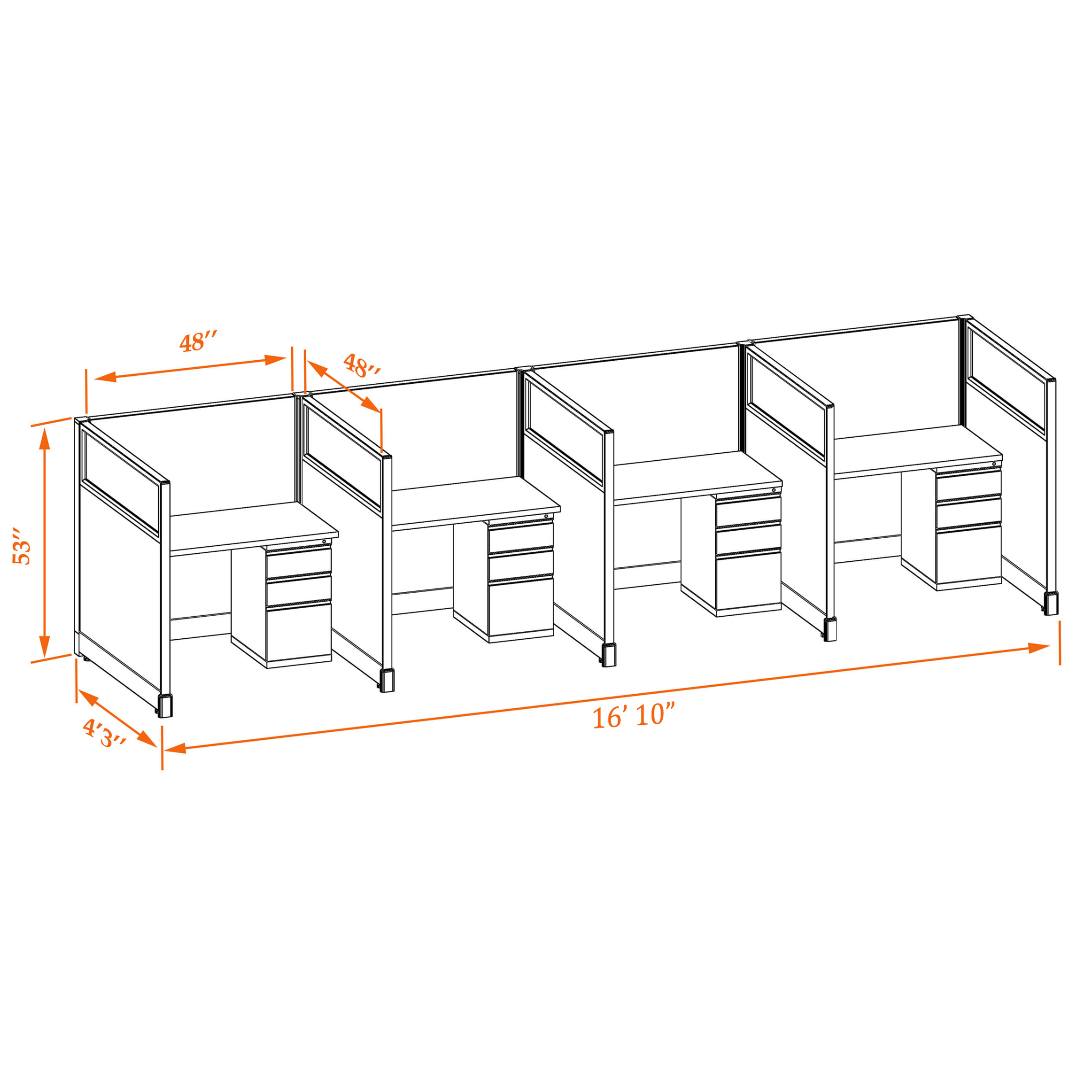 Hoteling workstations 53HGU 44 4PI