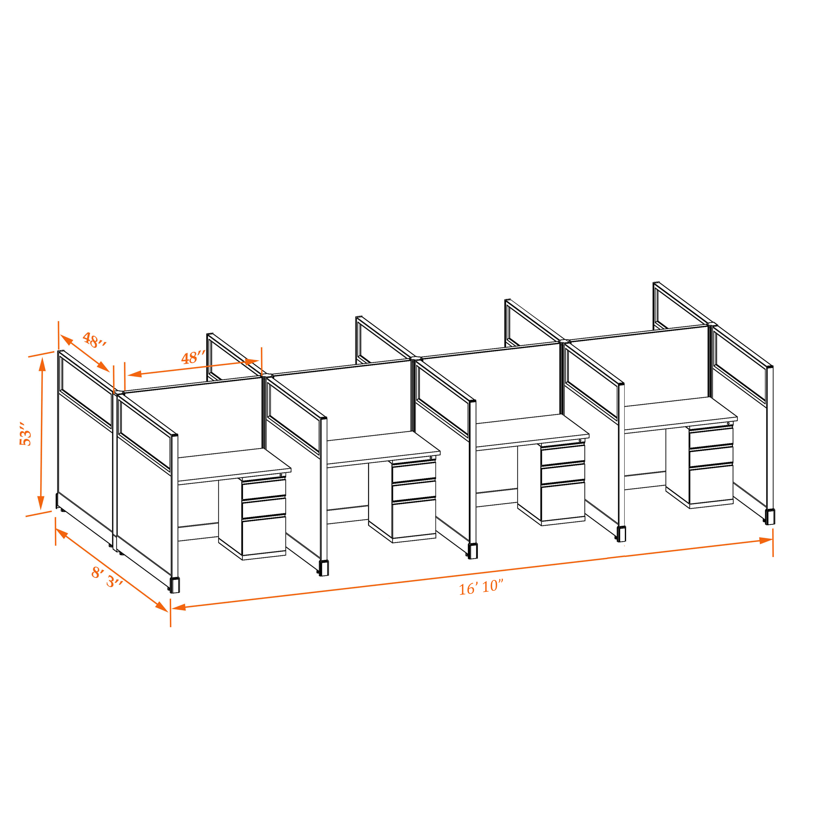 Hoteling workstations 53HGU 44 8PC