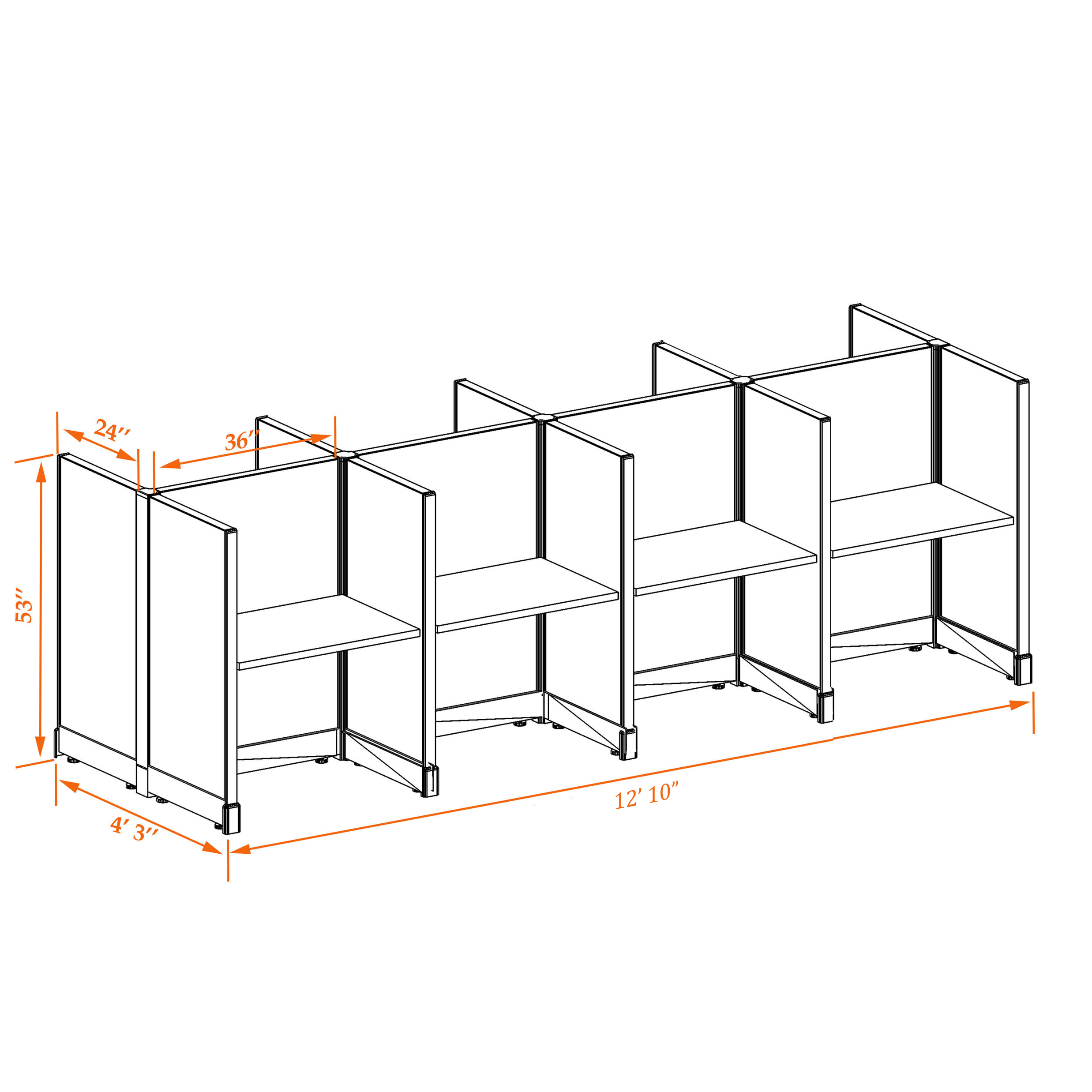 Office cubicle desk 53HU 23 8PC 1 2