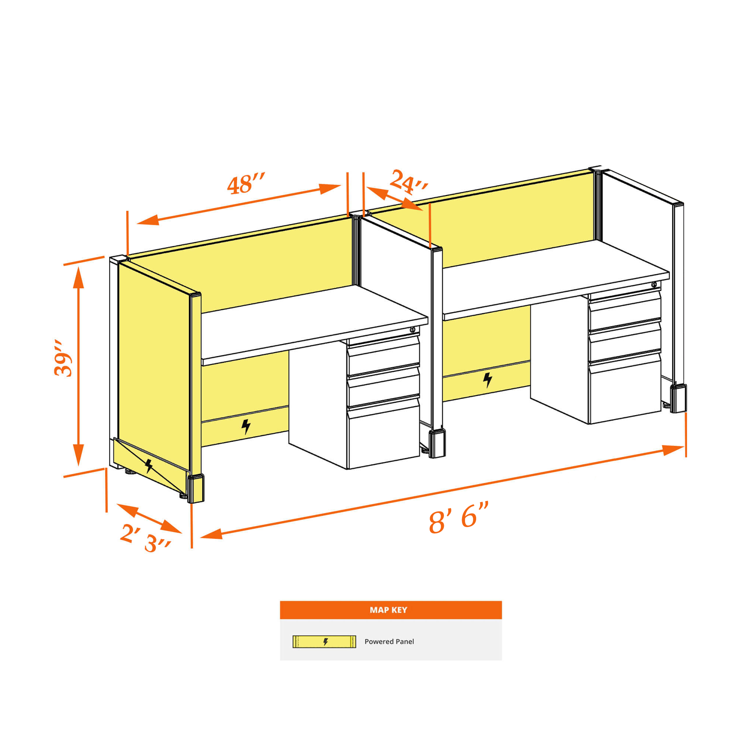 Small cubicles 39HP 24 2PI