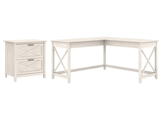 L shaped desk and file cabinet highlight linen white oak L shaped desk and file cabinet highlight linen white oak