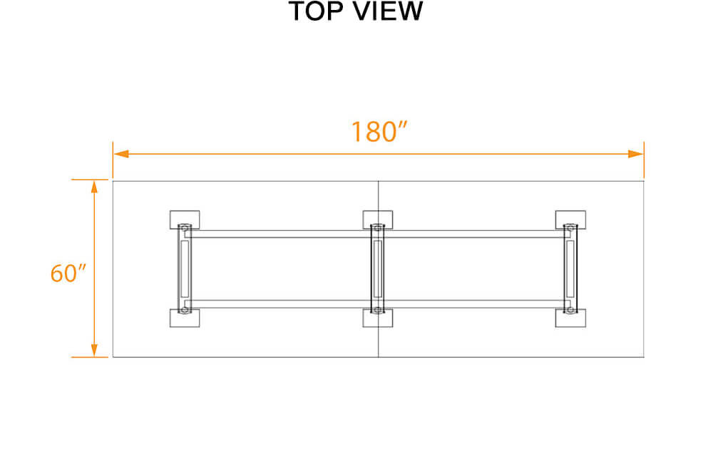 Meeting conference table for 10 top view dimensions