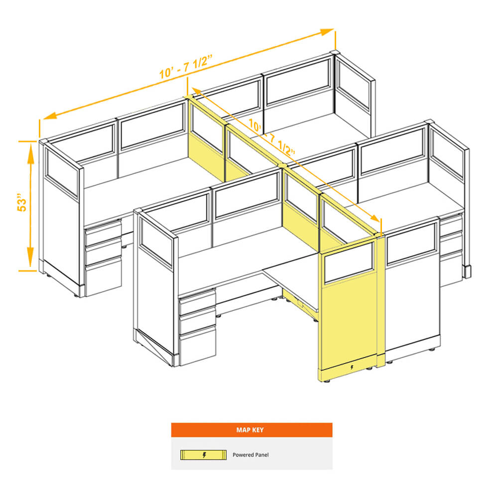 Modular furniture CUB 4 53 P 55 G ESP WH PSO