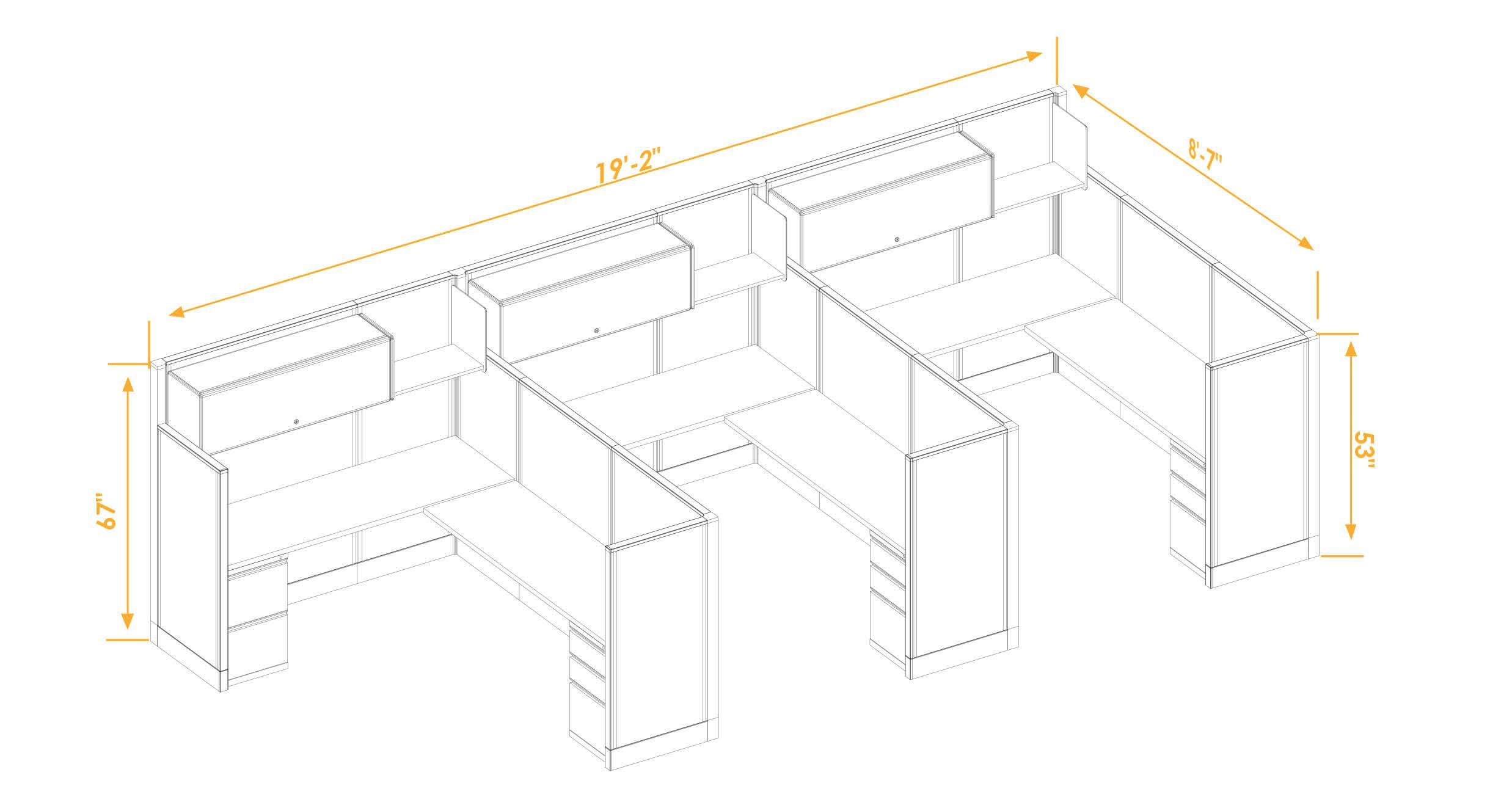 Office workstations CUB 3 53 67 68 PSO2