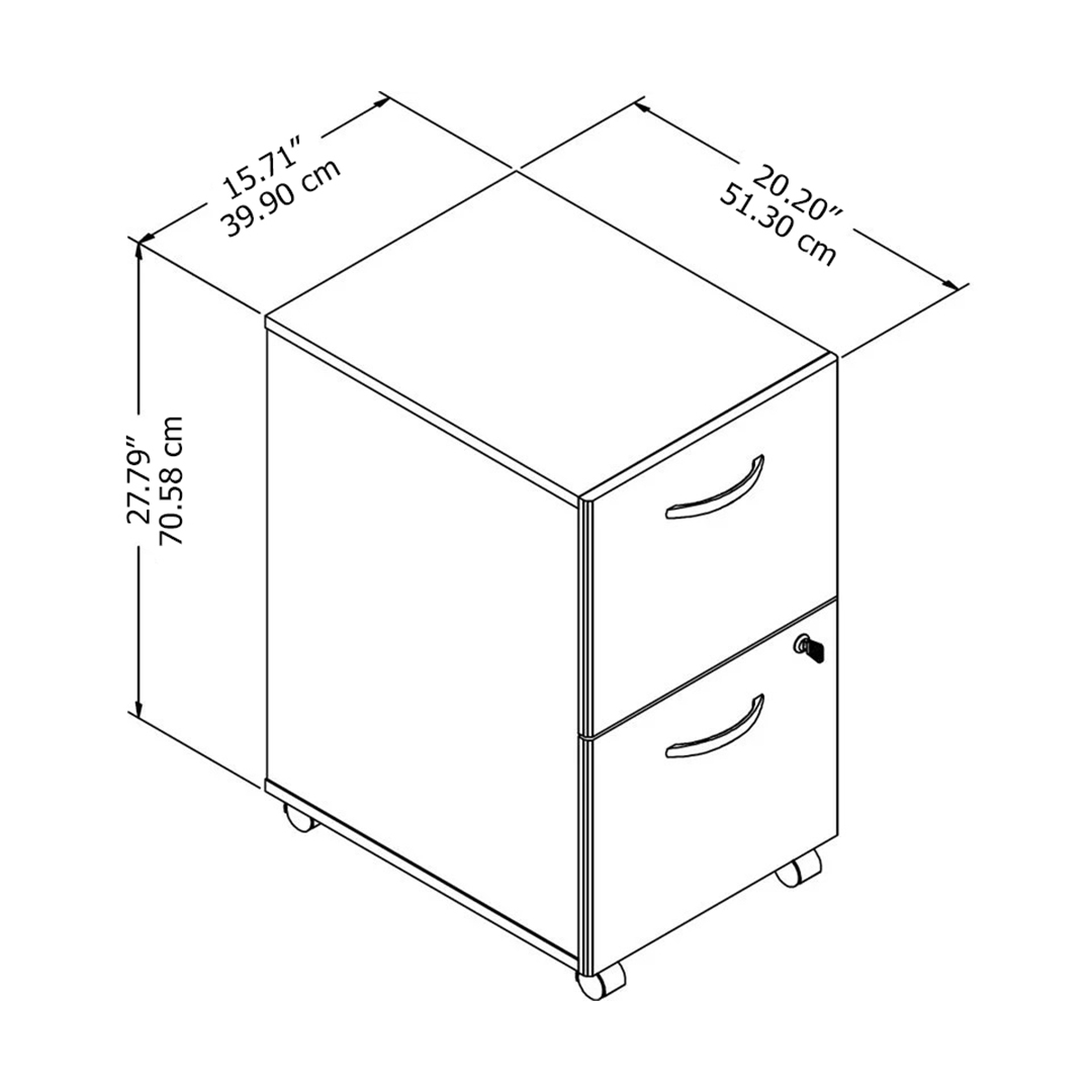 Besto mobile pedestal 2 drawer measures 1