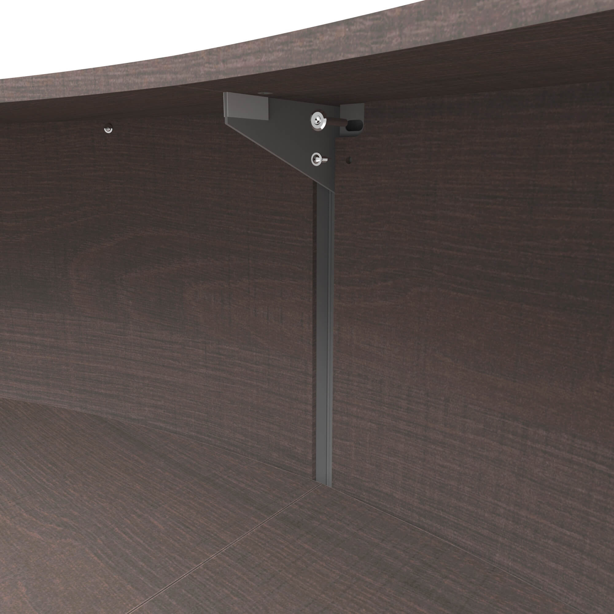 Li1 elegant modern reception desk inside assembly view