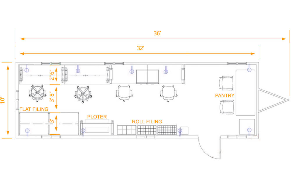 Engineering trailer floor plan