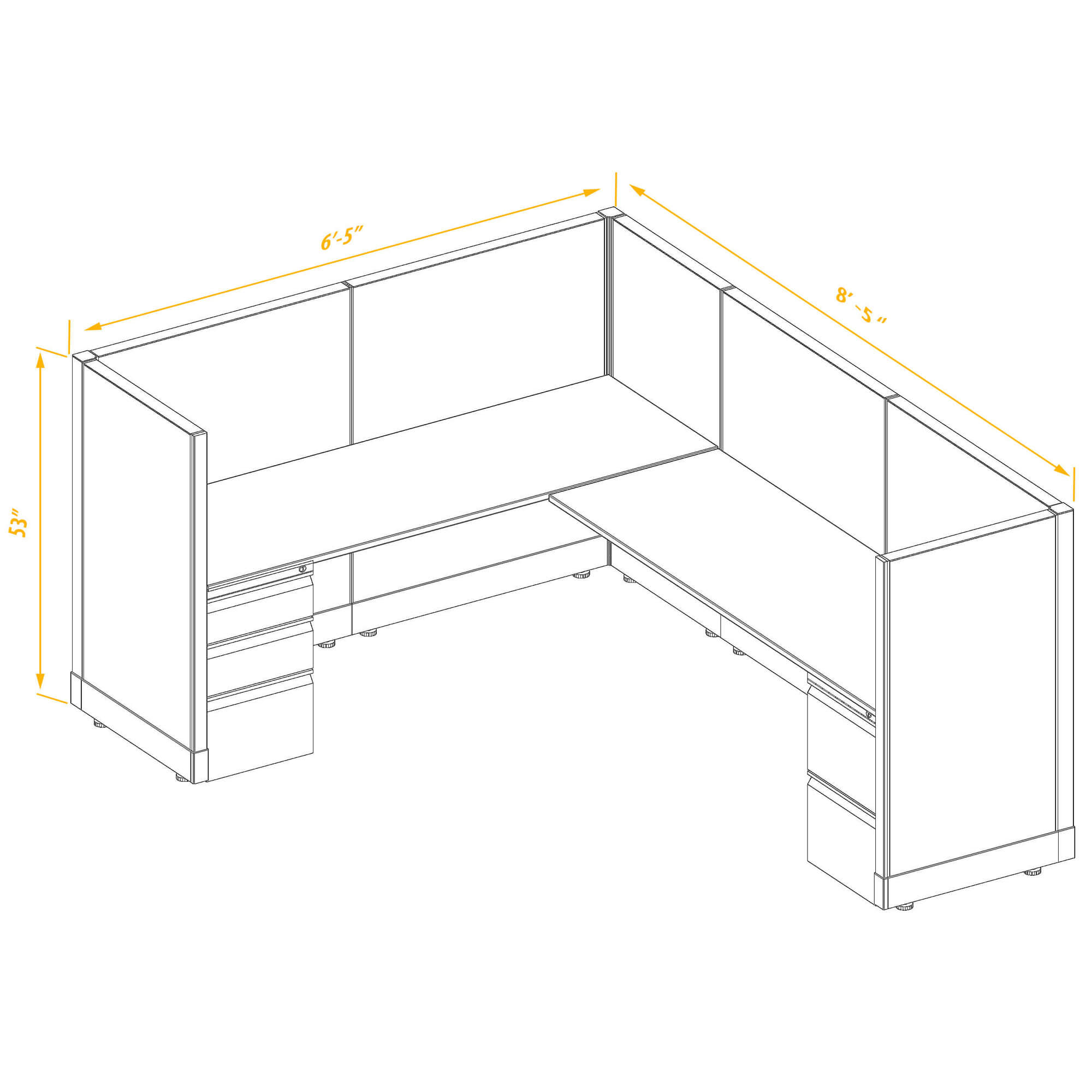 Office workstations CUB 1 53 68 PSO