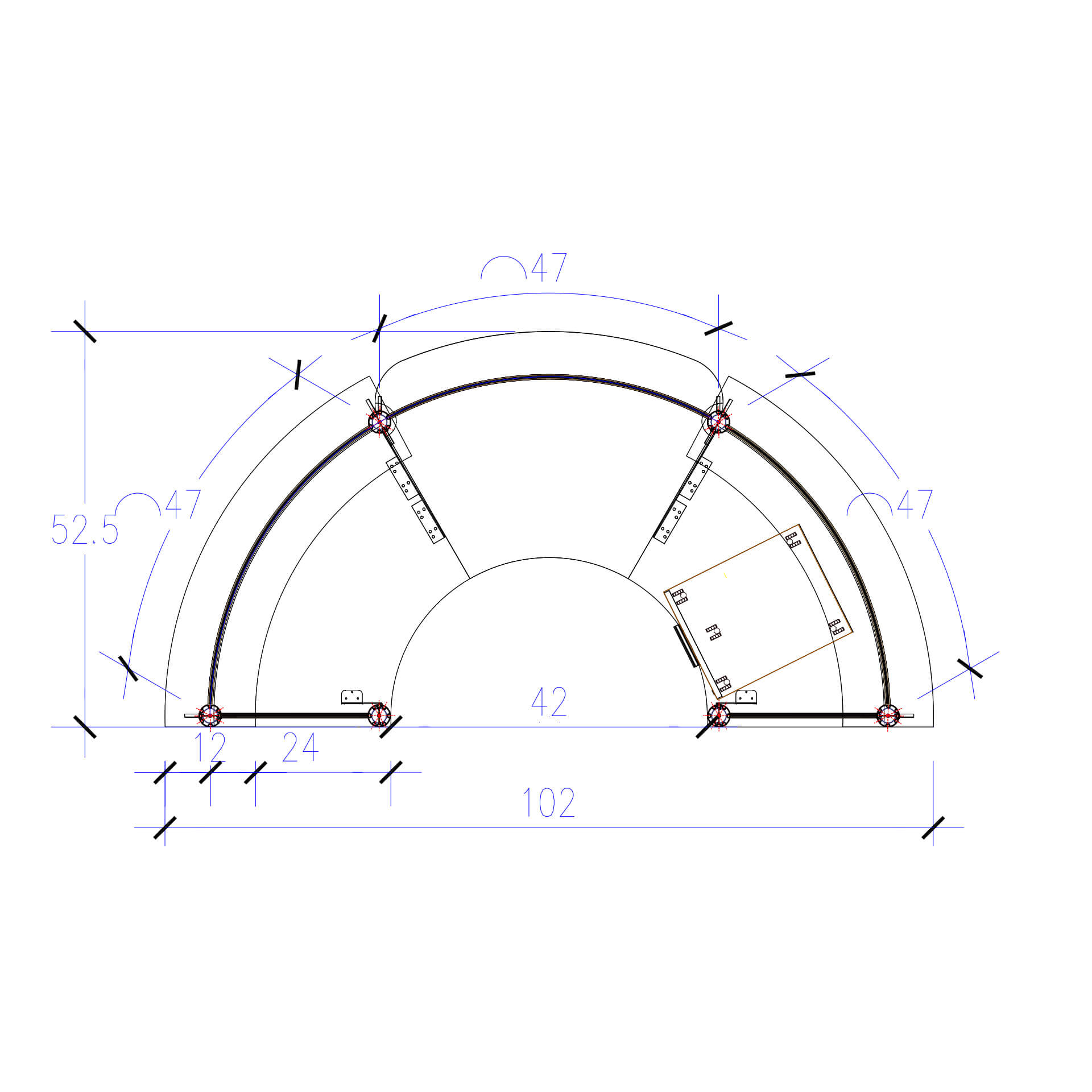 Curved round ada reception desk measures 1