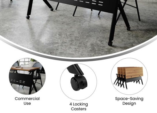 Training table with t leg 5x2 walnut black 17