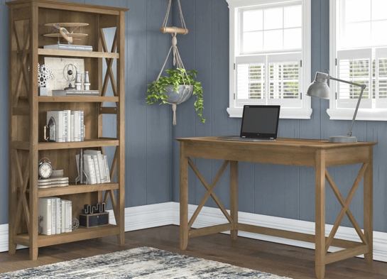 Western style desk with drawer lateral file cabinet and 5 shelf bookcase space view reclaimed pine Western style desk with drawer lateral file cabinet and 5 shelf bookcase space view reclaimed pine