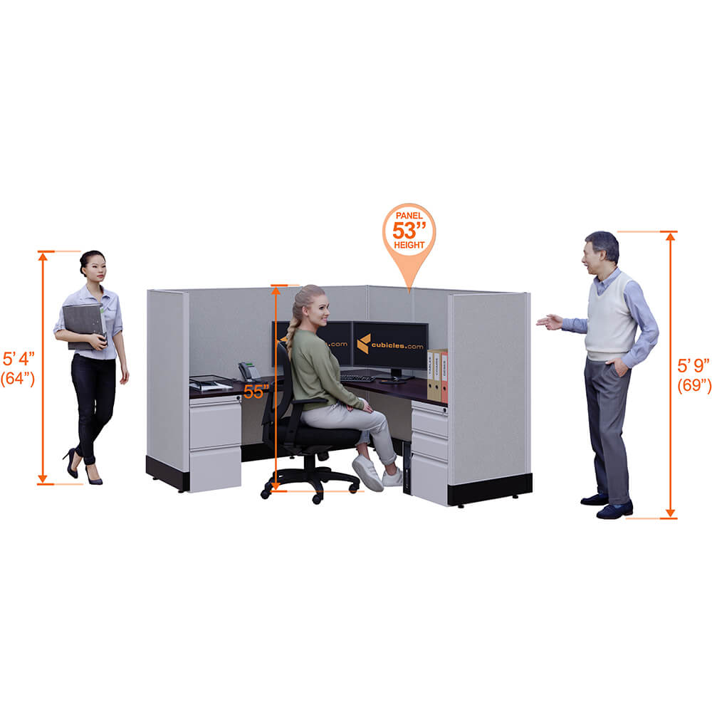 Workstation desk 53h perspective height 5